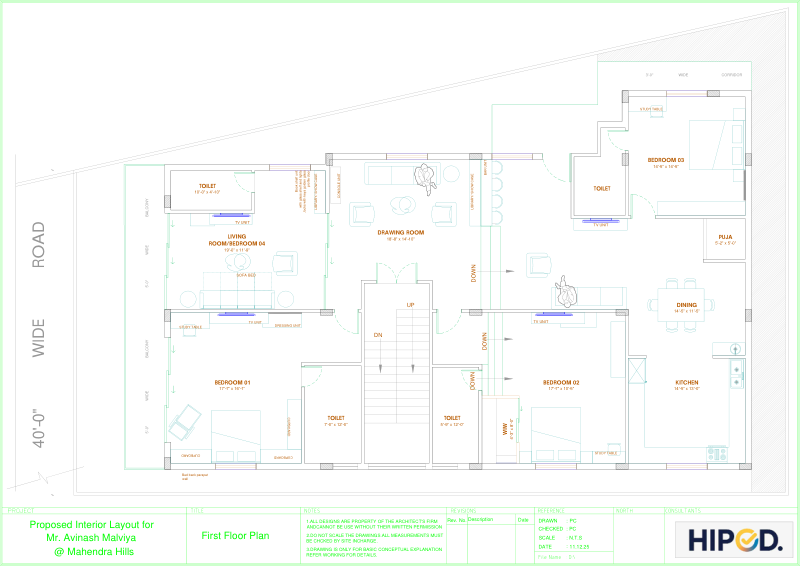 AutoCAD floor plan from a HIPOD residential project